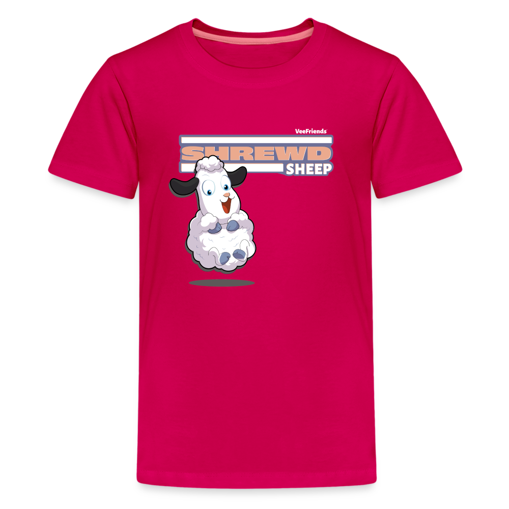 Shrewd Sheep Character Comfort Kids Tee - dark pink