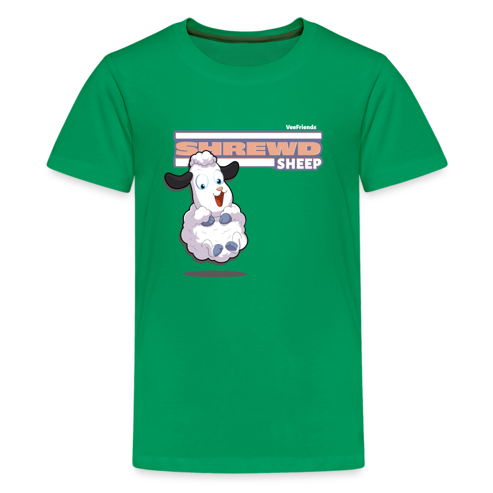 Shrewd Sheep Character Comfort Kids Tee - kelly green