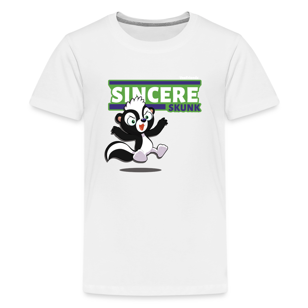 Sincere Skunk Character Comfort Kids Tee - white