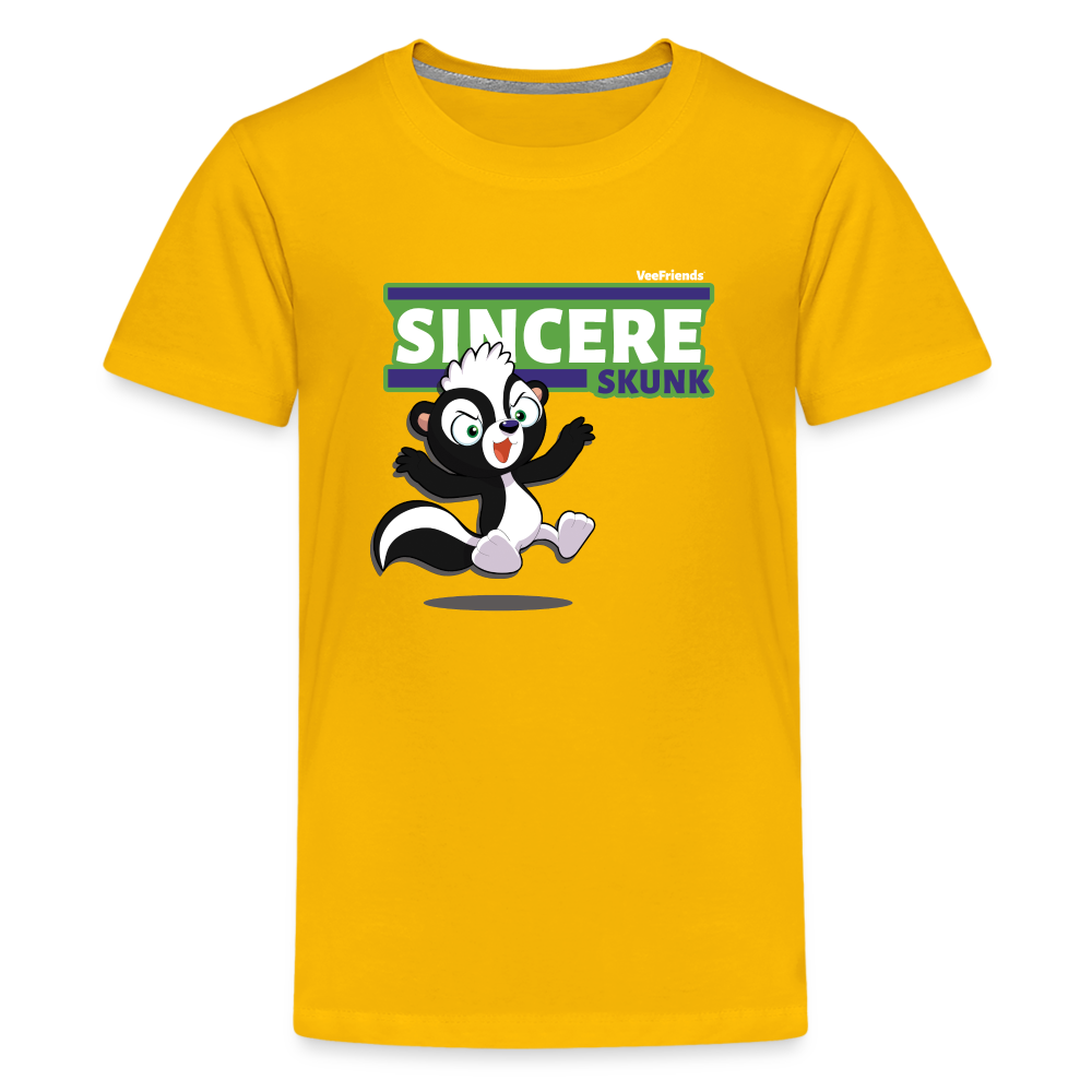 Sincere Skunk Character Comfort Kids Tee - sun yellow