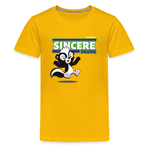 Sincere Skunk Character Comfort Kids Tee - sun yellow