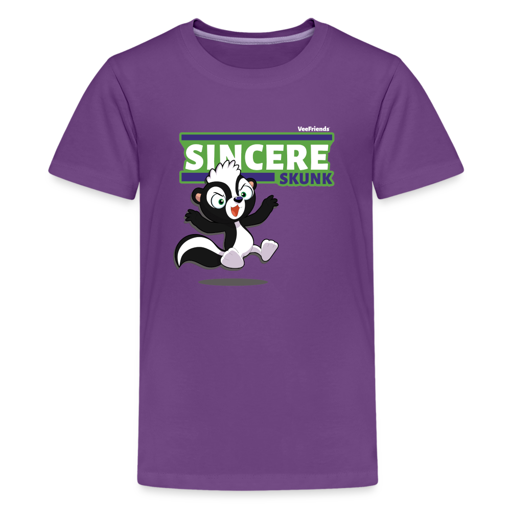Sincere Skunk Character Comfort Kids Tee - purple