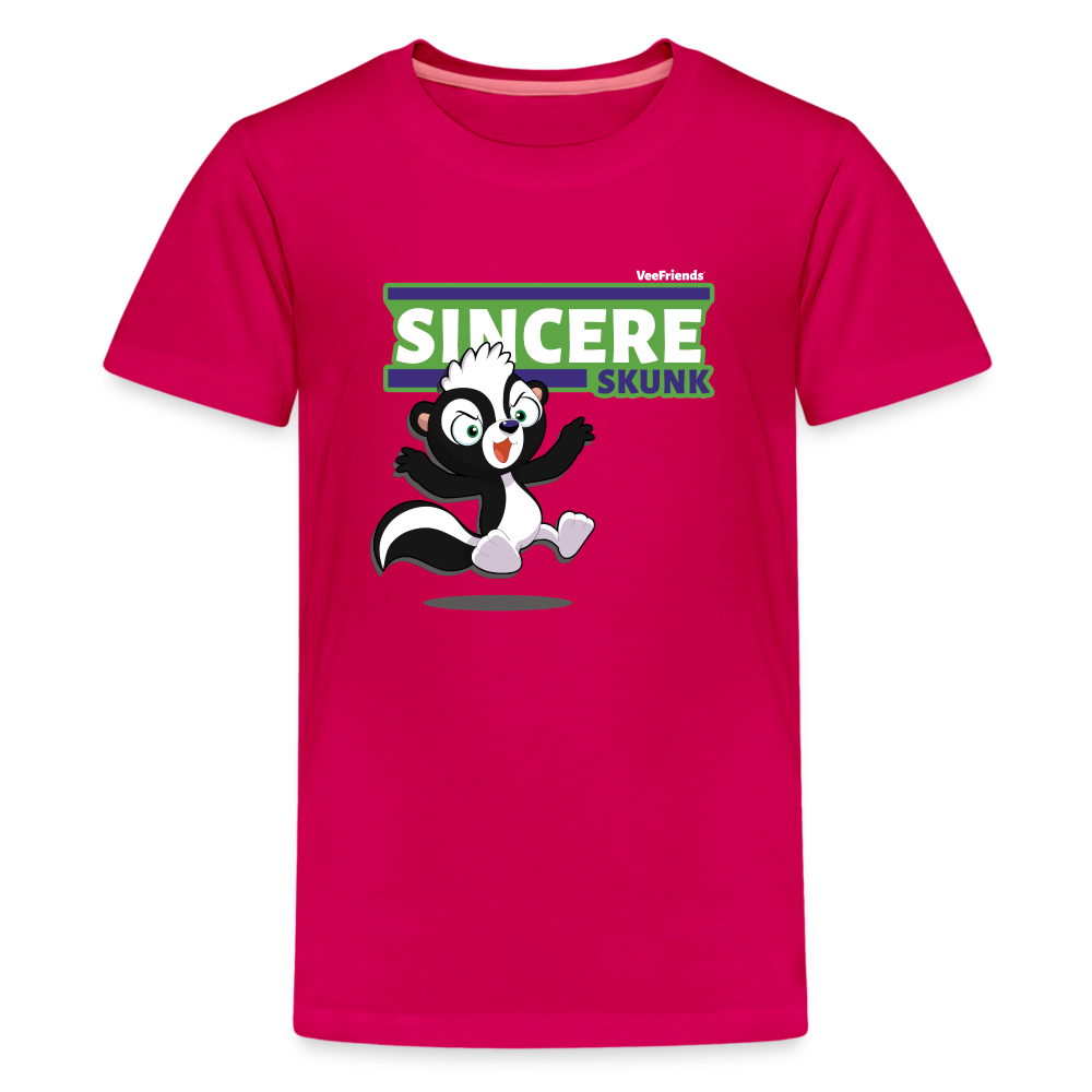 Sincere Skunk Character Comfort Kids Tee - dark pink