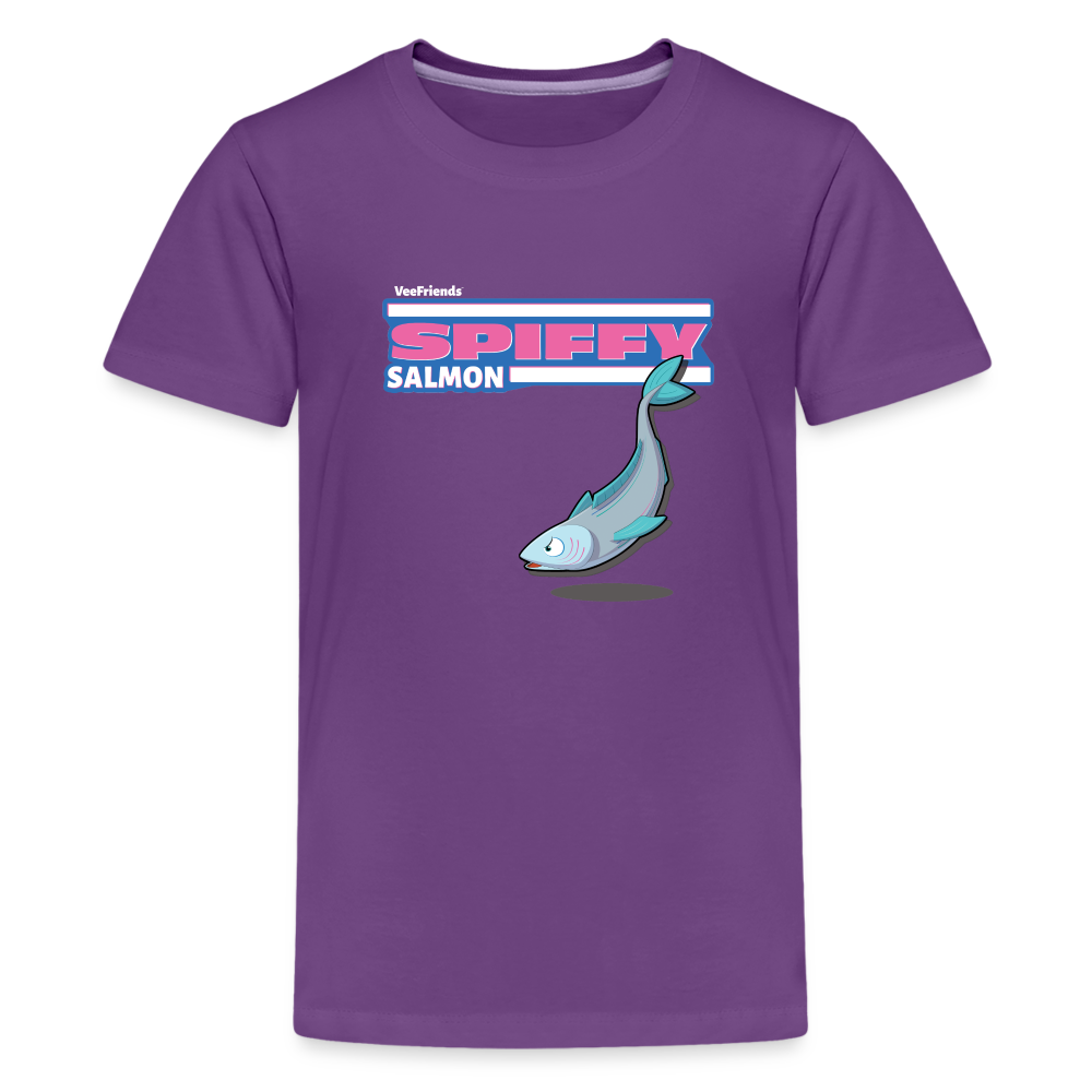 Spiffy Salmon Character Comfort Kids Tee - purple