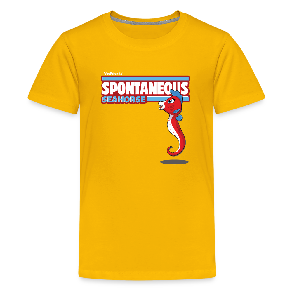 Spontaneous Seahorse Character Comfort Kids Tee - sun yellow