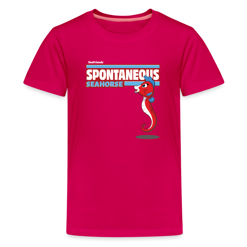 Spontaneous Seahorse Character Comfort Kids Tee - dark pink