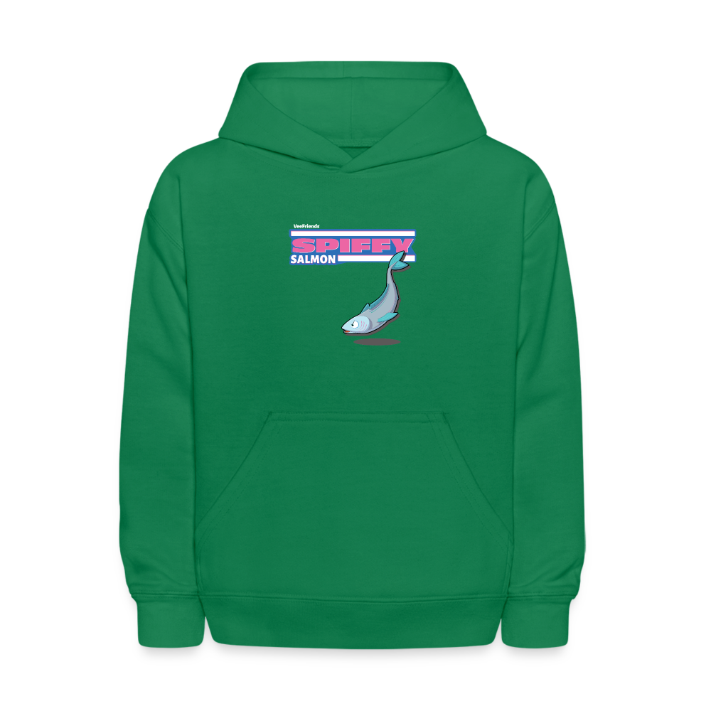 Spiffy Salmon Character Comfort Kids Hoodie - kelly green