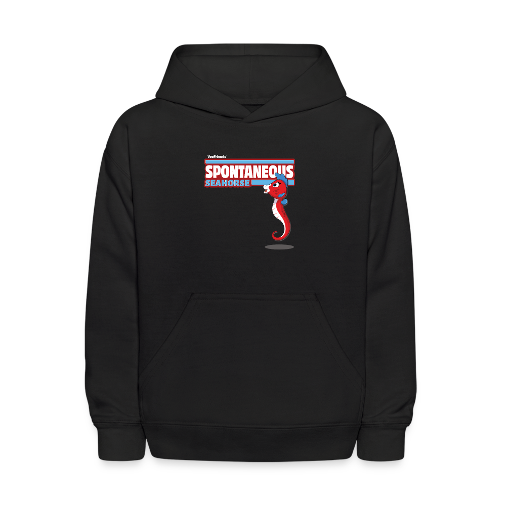 Spontaneous Seahorse Character Comfort Kids Hoodie - black