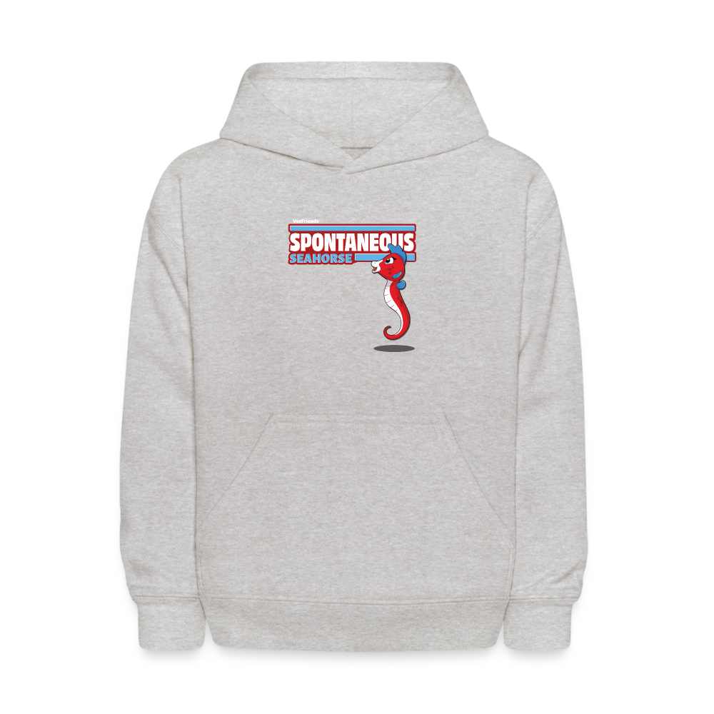 Spontaneous Seahorse Character Comfort Kids Hoodie - heather gray