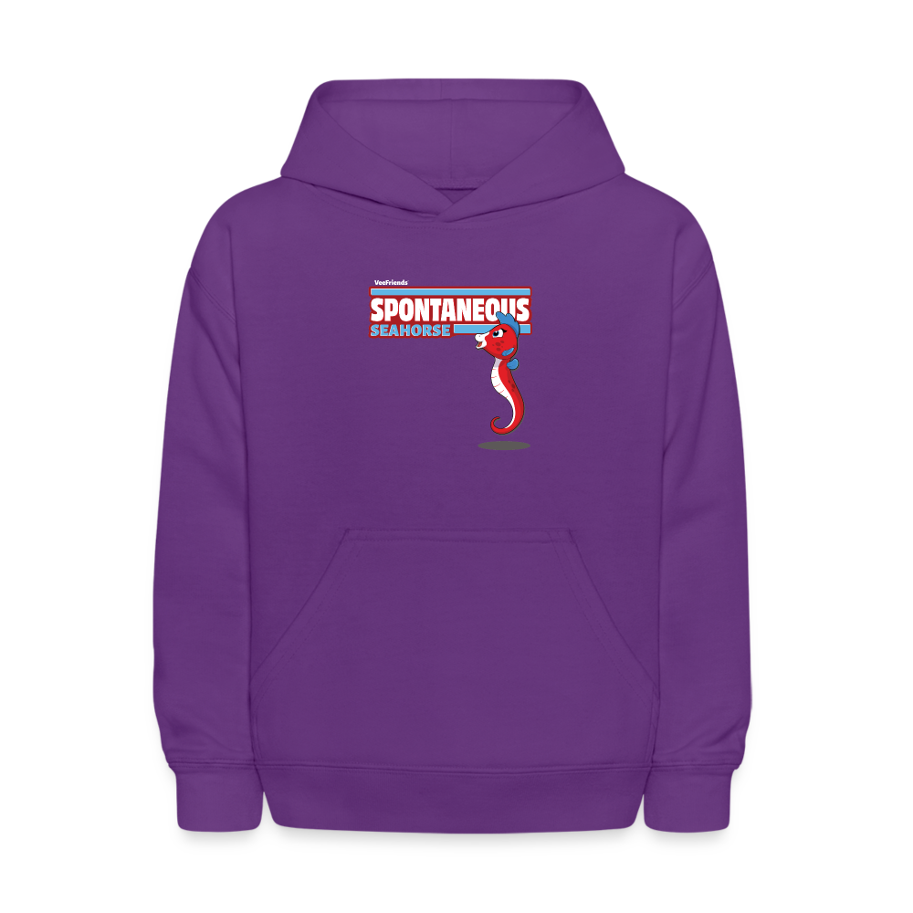 Spontaneous Seahorse Character Comfort Kids Hoodie - purple