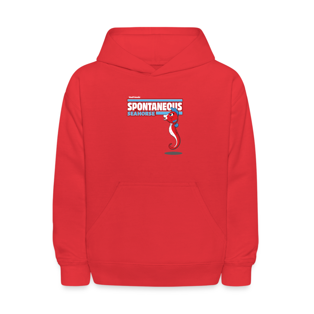 Spontaneous Seahorse Character Comfort Kids Hoodie - red