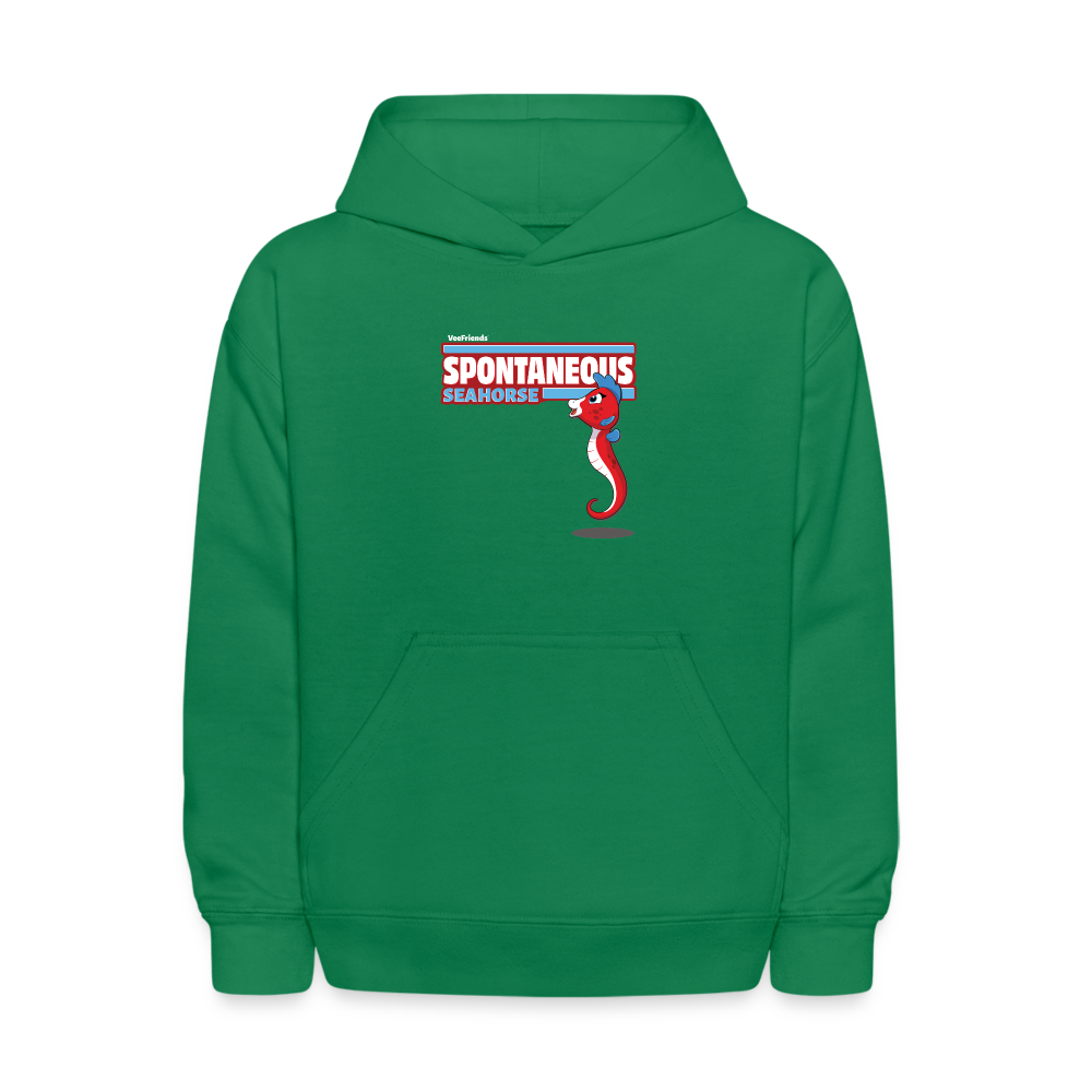 Spontaneous Seahorse Character Comfort Kids Hoodie - kelly green