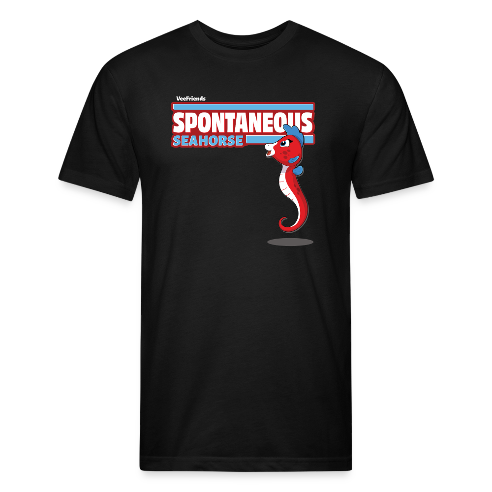 Spontaneous Seahorse Character Comfort Adult Tee - black