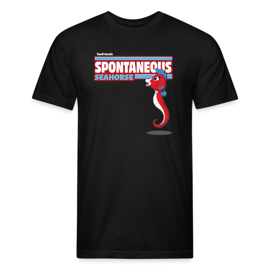 Spontaneous Seahorse Character Comfort Adult Tee - black