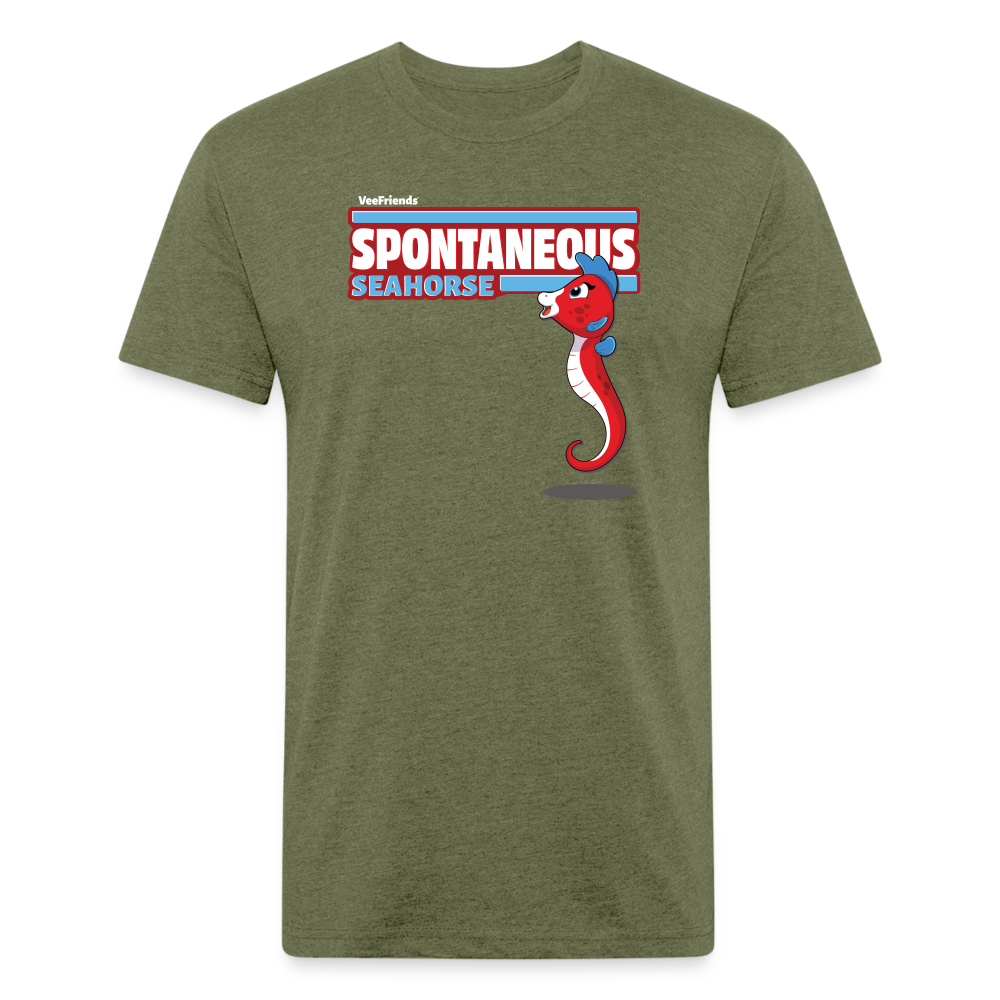 Spontaneous Seahorse Character Comfort Adult Tee - heather military green