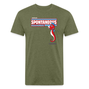 
            
                Load image into Gallery viewer, Spontaneous Seahorse Character Comfort Adult Tee - heather military green
            
        
