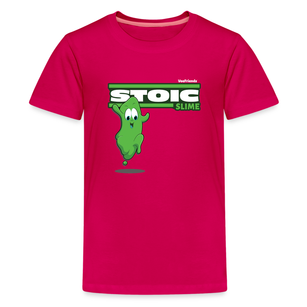 Stoic Slime Character Comfort Kids Tee - dark pink