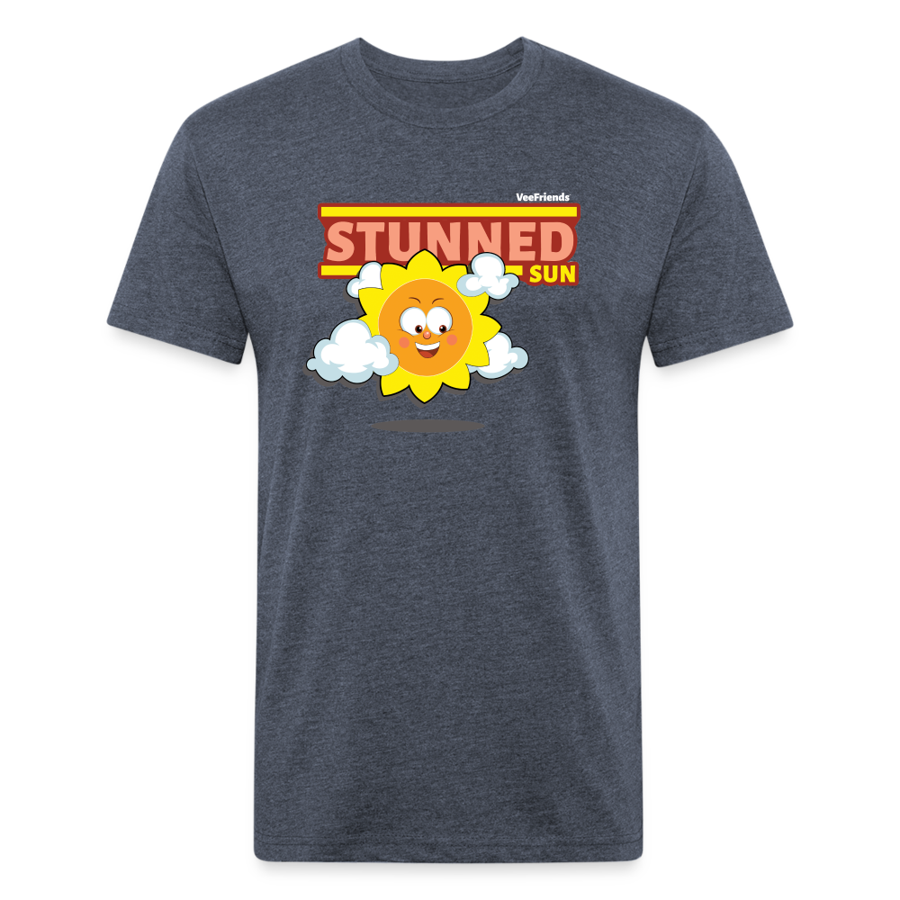 Stunned Sun Character Comfort Adult Tee - heather navy