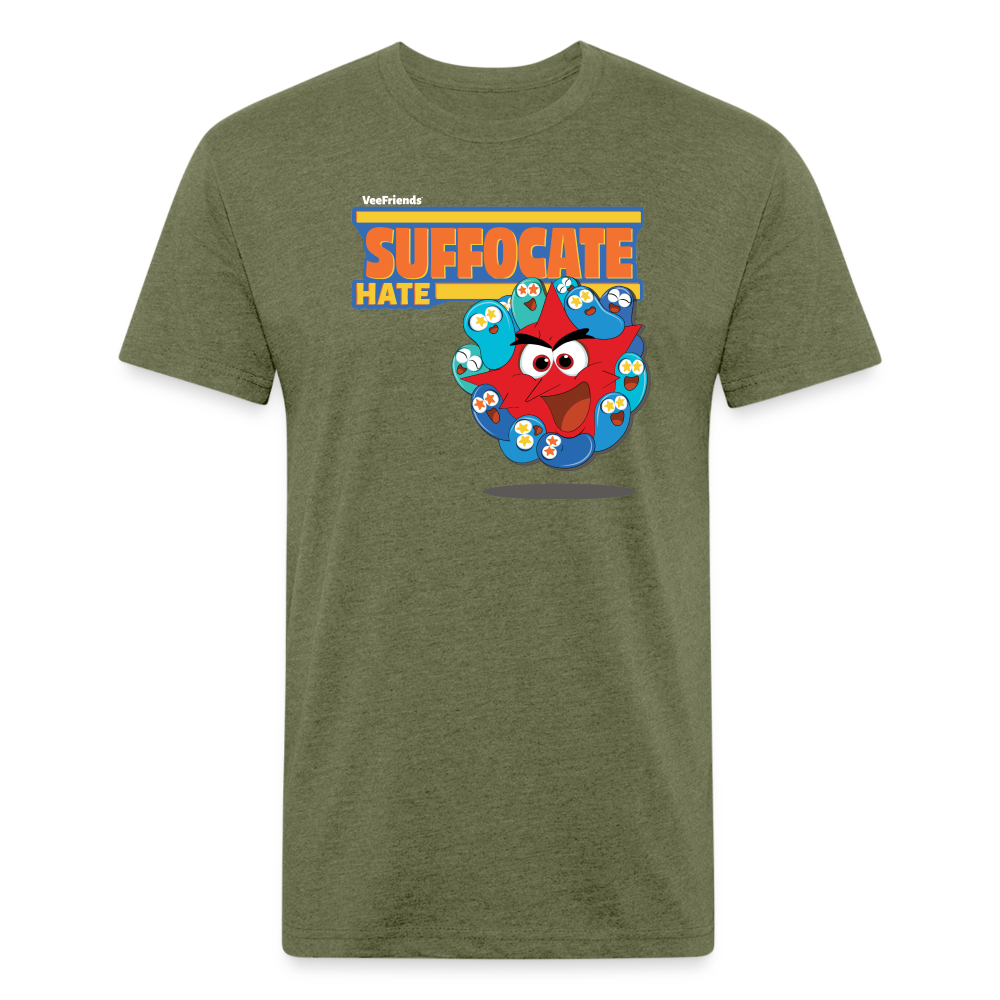 Suffocate Hate Character Comfort Adult Tee - heather military green