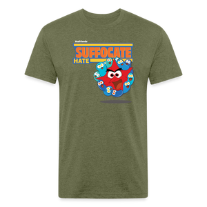 Suffocate Hate Character Comfort Adult Tee - heather military green