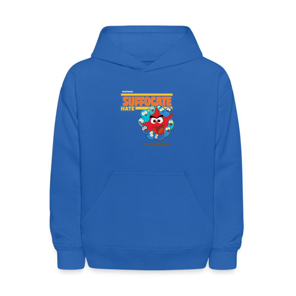 Suffocate Hate Character Comfort Kids Hoodie - royal blue