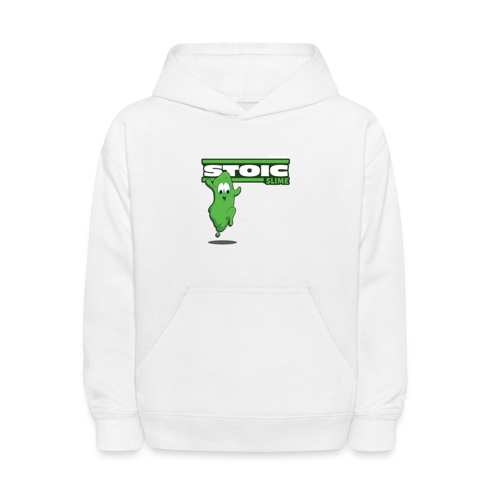 Stoic Slime Character Comfort Kids Hoodie - white