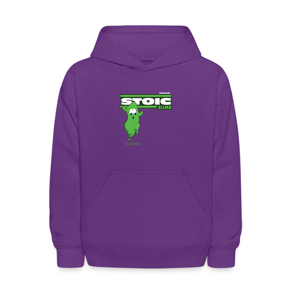 Stoic Slime Character Comfort Kids Hoodie - purple