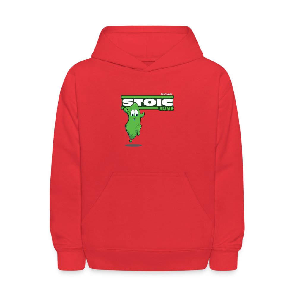 Stoic Slime Character Comfort Kids Hoodie - red