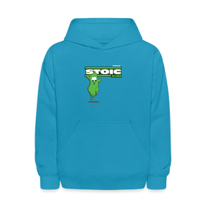 Stoic Slime Character Comfort Kids Hoodie - turquoise