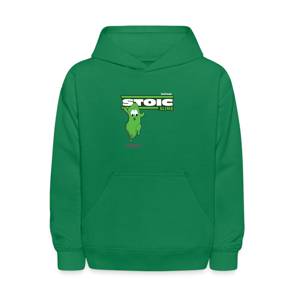 Stoic Slime Character Comfort Kids Hoodie - kelly green