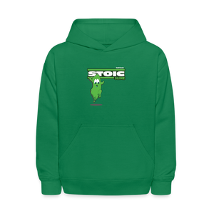 Stoic Slime Character Comfort Kids Hoodie - kelly green