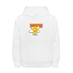 Stunned Sun Character Comfort Kids Hoodie - white