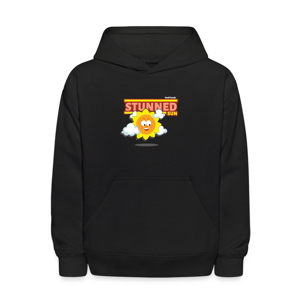 Stunned Sun Character Comfort Kids Hoodie - black