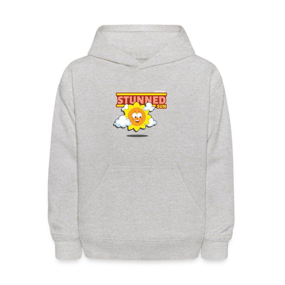 Stunned Sun Character Comfort Kids Hoodie - heather gray