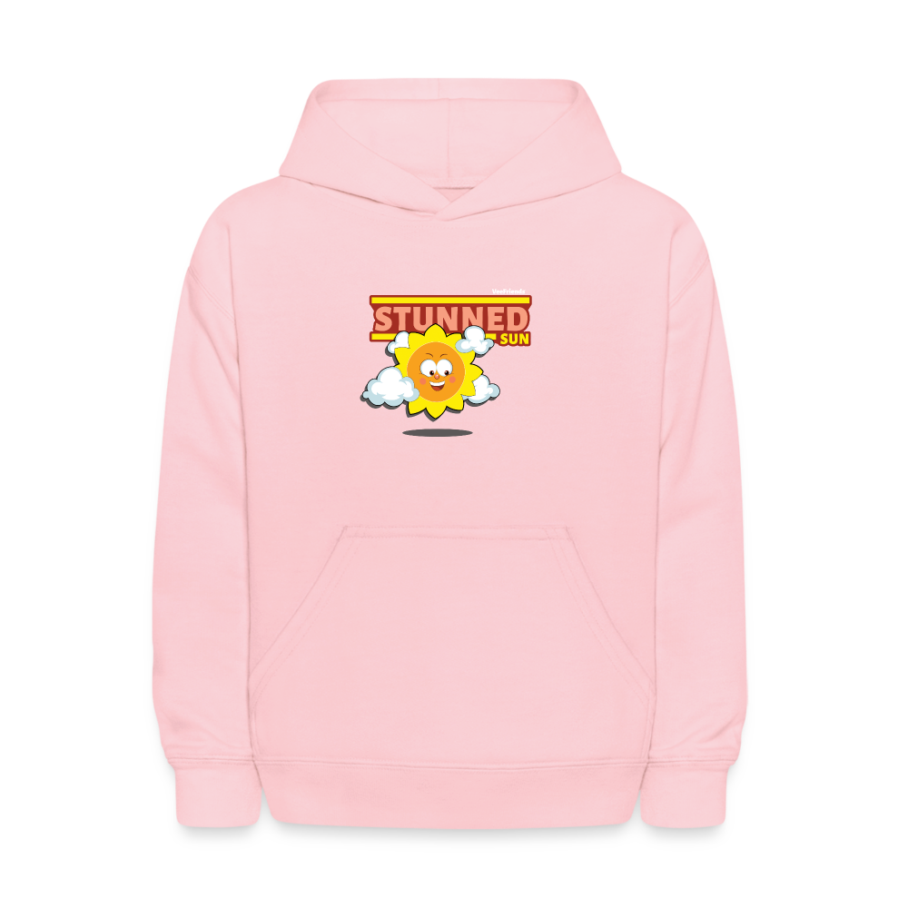 Stunned Sun Character Comfort Kids Hoodie - pink