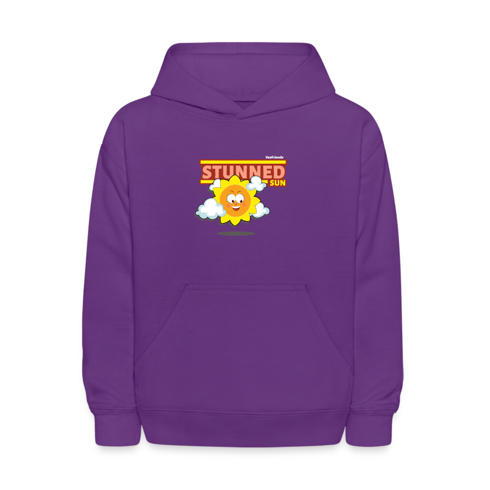 Stunned Sun Character Comfort Kids Hoodie - purple