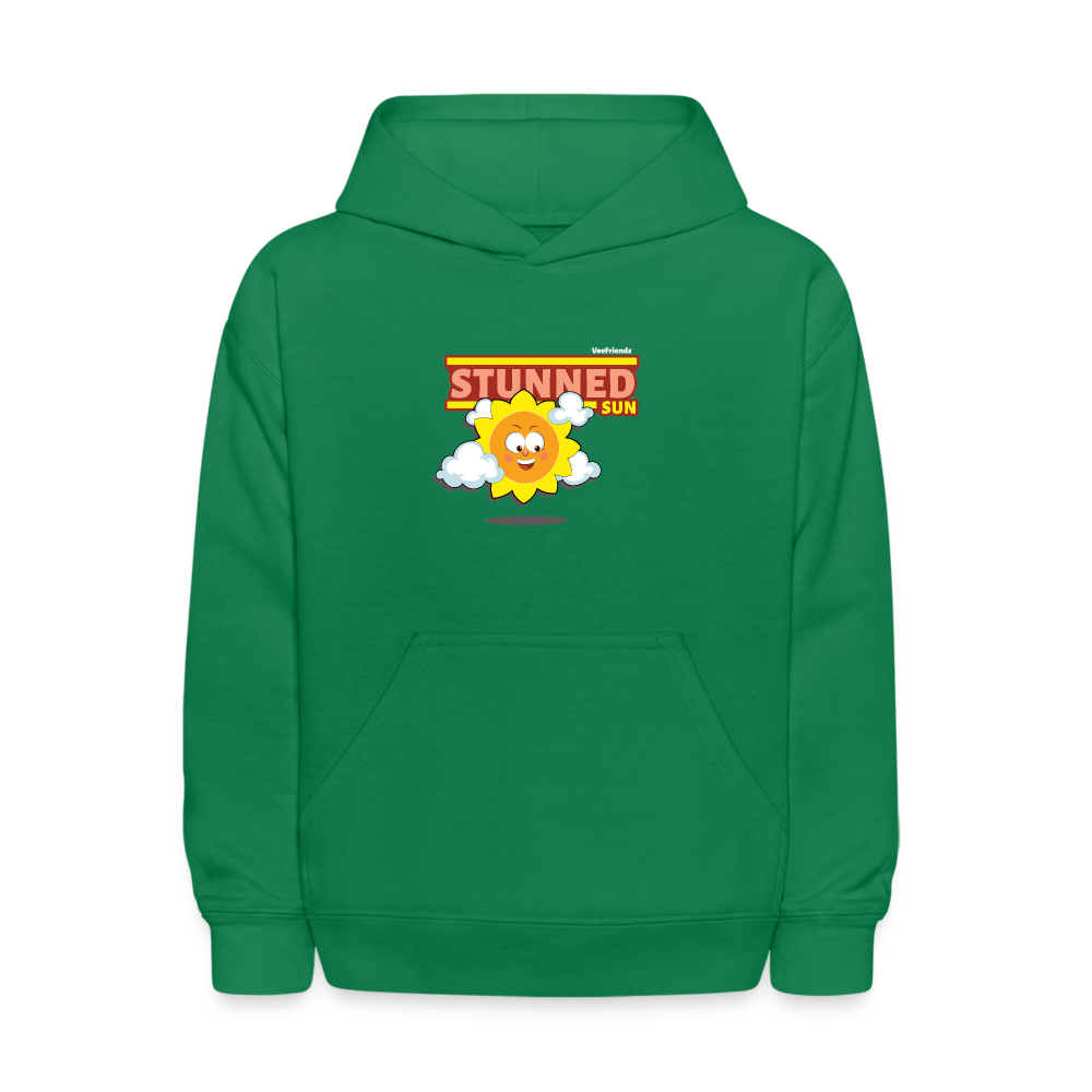 Stunned Sun Character Comfort Kids Hoodie - kelly green