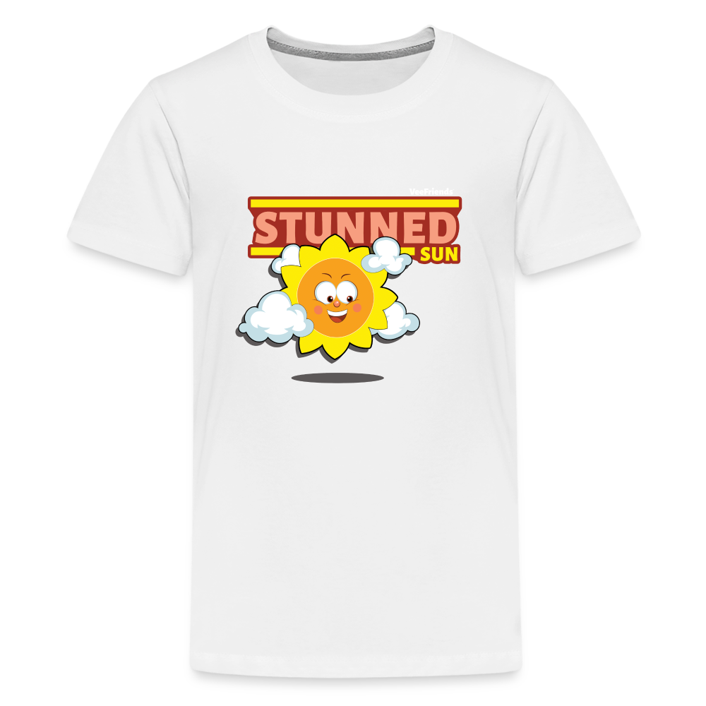 Stunned Sun Character Comfort Kids Tee - white