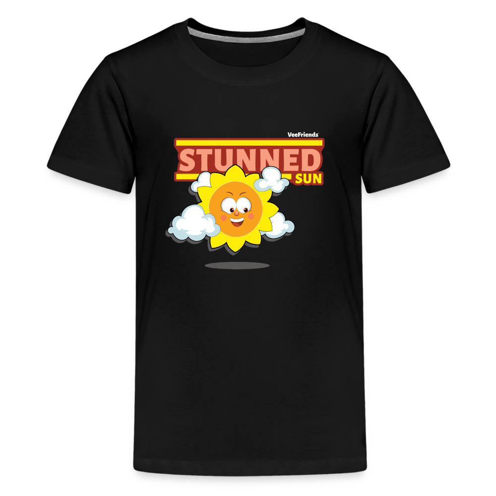 Stunned Sun Character Comfort Kids Tee - black