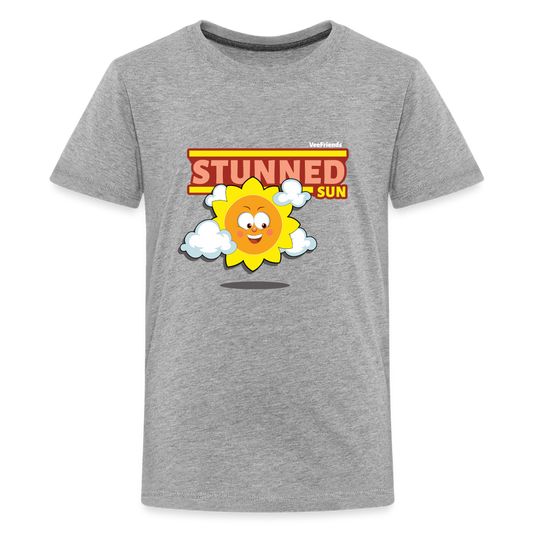 Stunned Sun Character Comfort Kids Tee - heather gray