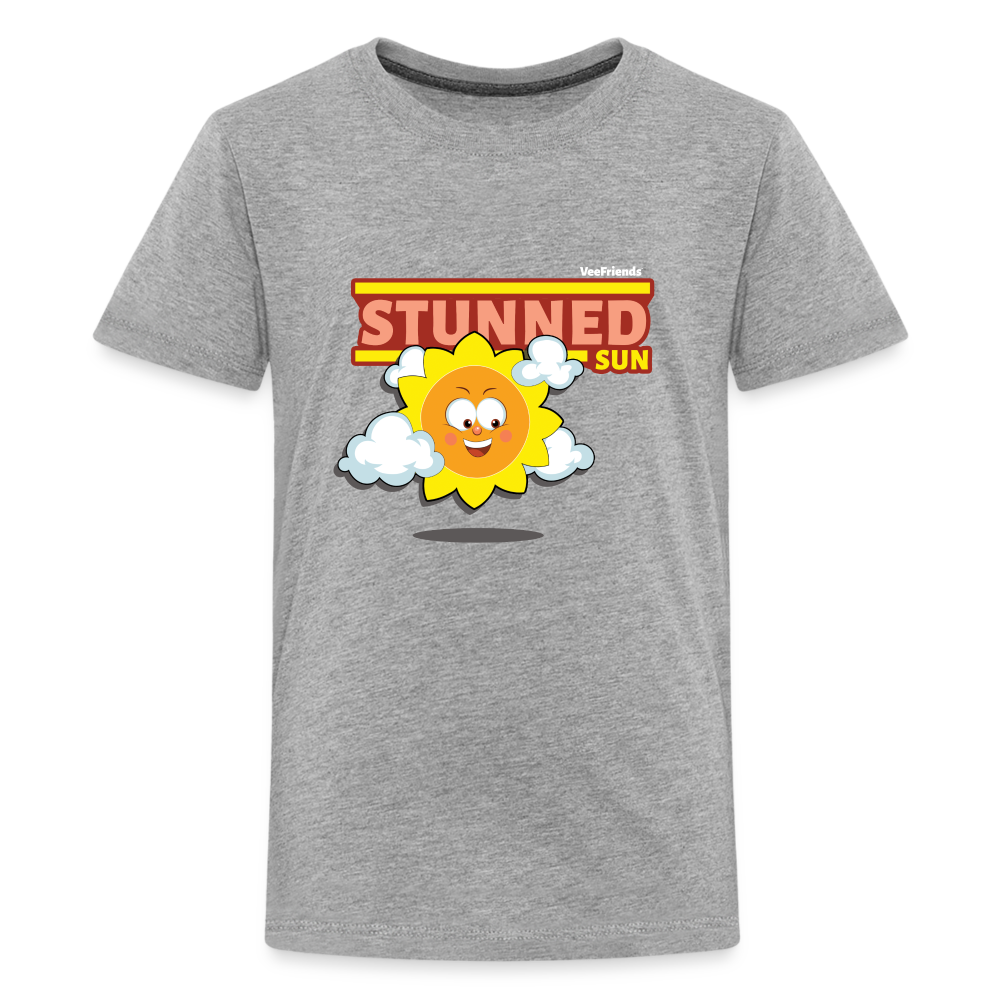 Stunned Sun Character Comfort Kids Tee - heather gray