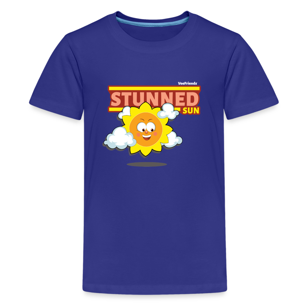 Stunned Sun Character Comfort Kids Tee - royal blue