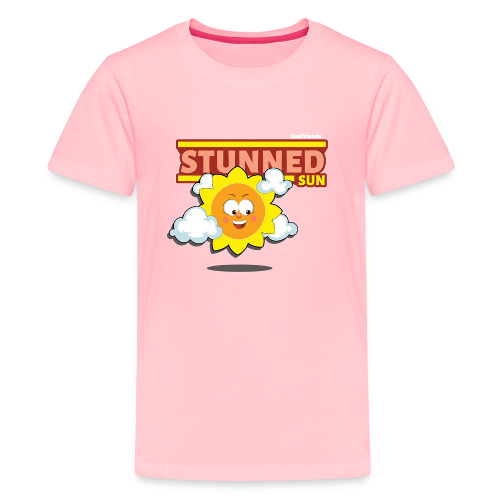 Stunned Sun Character Comfort Kids Tee - pink