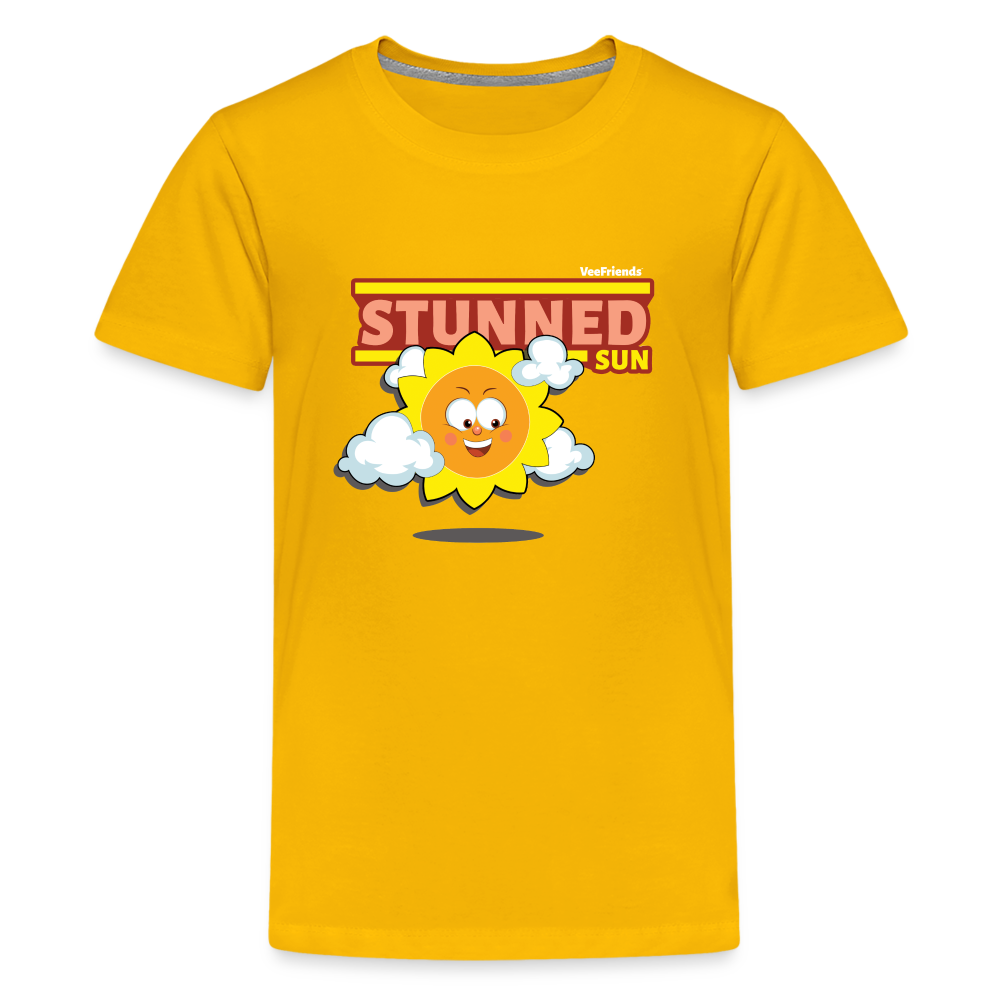 Stunned Sun Character Comfort Kids Tee - sun yellow