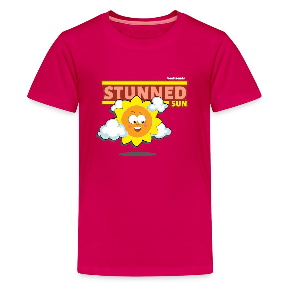 
            
                Load image into Gallery viewer, Stunned Sun Character Comfort Kids Tee - dark pink
            
        