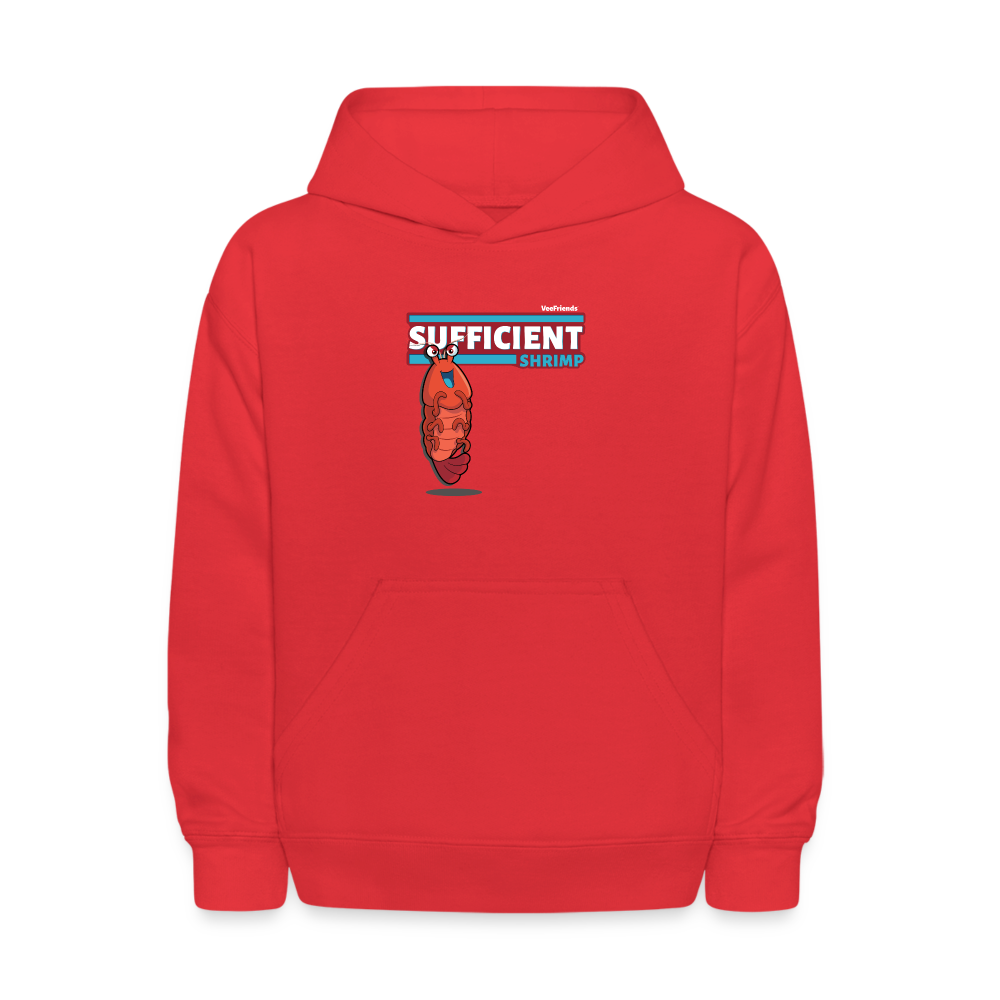 Sufficient Shrimp Character Comfort Kids Hoodie - red