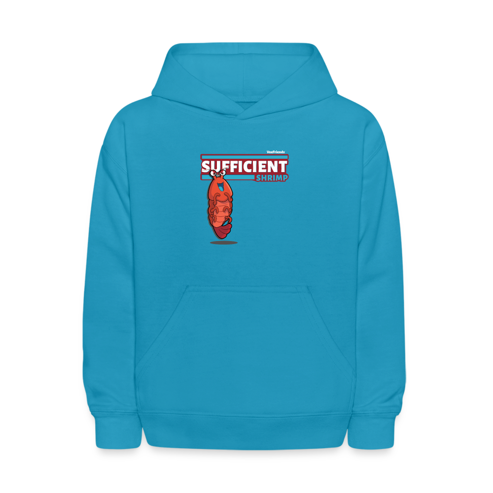 Sufficient Shrimp Character Comfort Kids Hoodie - turquoise