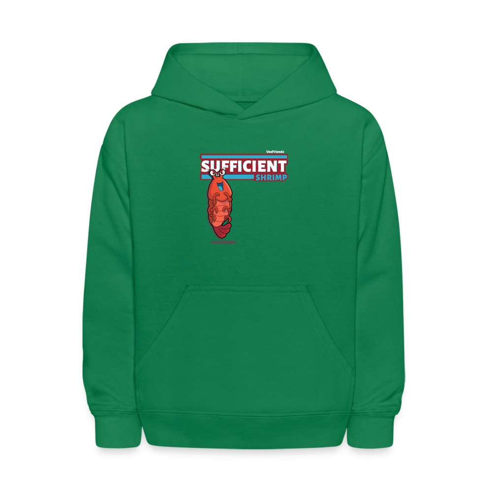 Sufficient Shrimp Character Comfort Kids Hoodie - kelly green