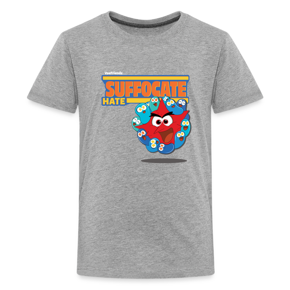 Suffocate Hate Character Comfort Kids Tee - heather gray