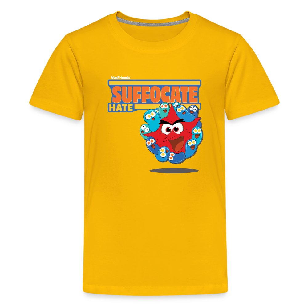 Suffocate Hate Character Comfort Kids Tee - sun yellow